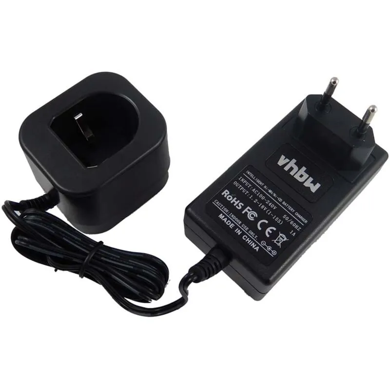 Vhbw - caricabatterie 1,2-18 v compatibile con Panasonic EY3654CQ, EY3653, EY3653CQ, EY3654, EY3552GQW, EY3552 batterie Ni-Cd, NiMH di attrezzi,