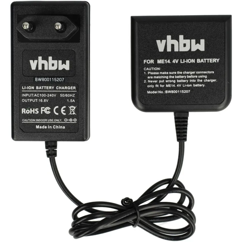 vhbw caricabatterie compatibile con Metabo SSW 14.4 LT/LTX 6.02126.85, SSW 14.4 LT 6.02126.50, ULA 14.4-18 batterie Li-Ion di attrezzi (14,4V)