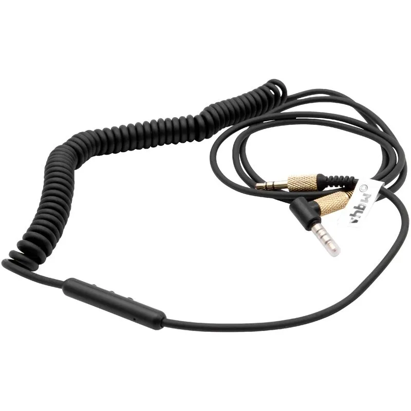 Vhbw - cavo audio aux compatibile con Marshall Major Bluetooth, Major ii cuffie - Con jack da 3,5mm, 150 - 230 cm, dorato / nero
