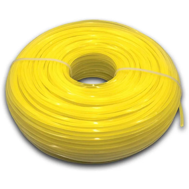 Vhbw - filo falciante universale compatibile con tagliaerba, decespugliatore - Filo di ricambio, giallo, 2,4 mm x 88 m, quadrato