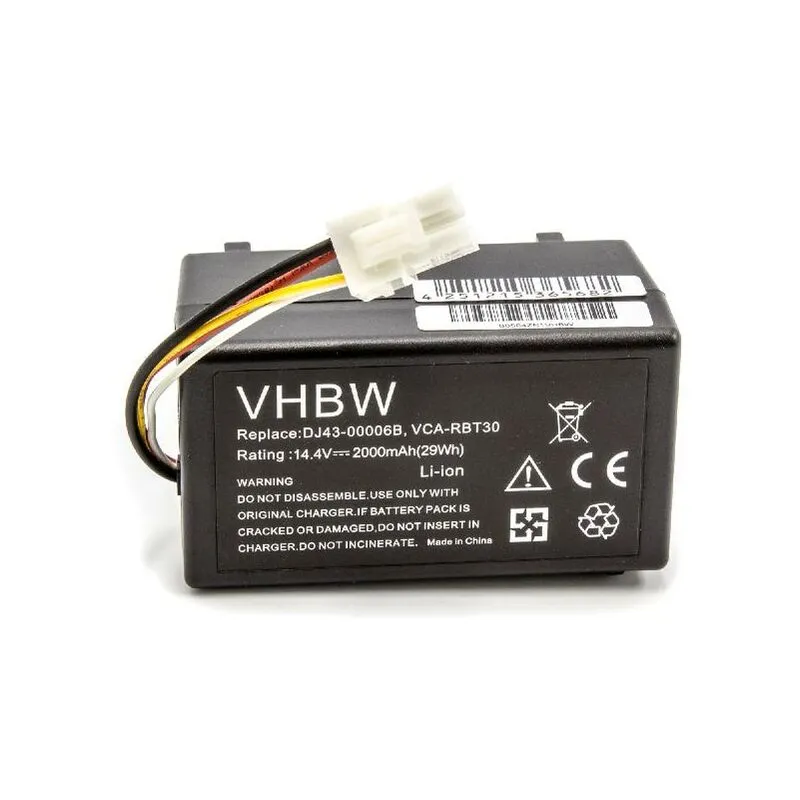vhbw batteria compatibile con Samsung Navibot Pop-Out VR10F71, Pop-Out VR10F71UA home cleaner (2000mAh, 14,4V, Li-Ion)