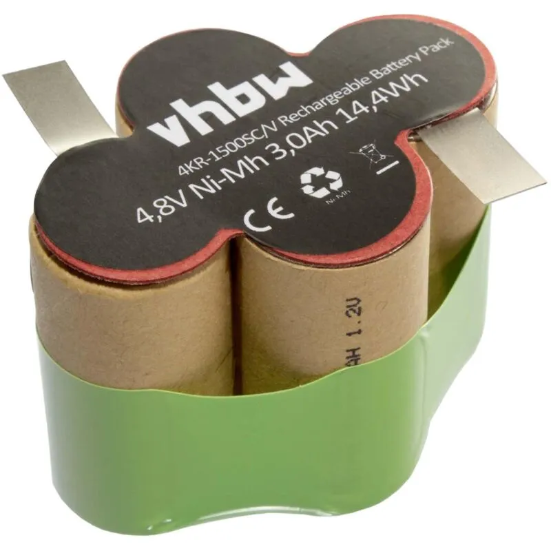 NiMH Batteria 3000mAh (4.8V) compatibile con aspirapolvere, scopa elettrica Kärcher Broom K55 sostituisce 4KR-1500SC/V. - Vhbw