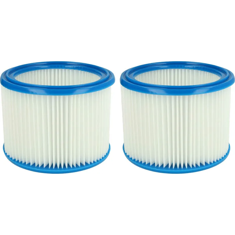 Set da 2x filtro a pieghe piatte compatibile con Nilfisk Attix 30-2M pc, 350-01, 360-11, 360-21 aspiratore umido/secco - cartuccia filtrante - Vhbw