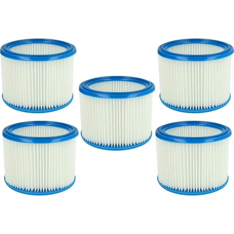 Set da 5x filtro a pieghe piatte compatibile con Nilfisk / Alto / Wap Attix 350-01, 360-11, 360-21 aspiratore umido/secco - cartuccia filtrante - Vhbw