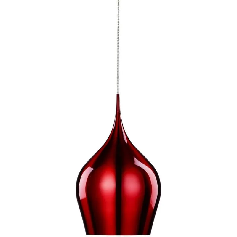 Sospensione Contemporanea Vibrante Alluminio Rosso 1 Luce E27