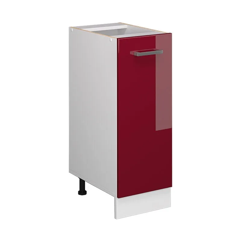 Armadio cucina dispensa alto R-Line, Rosso bordeaux lucido, 30 cm senza piano di lavoro 