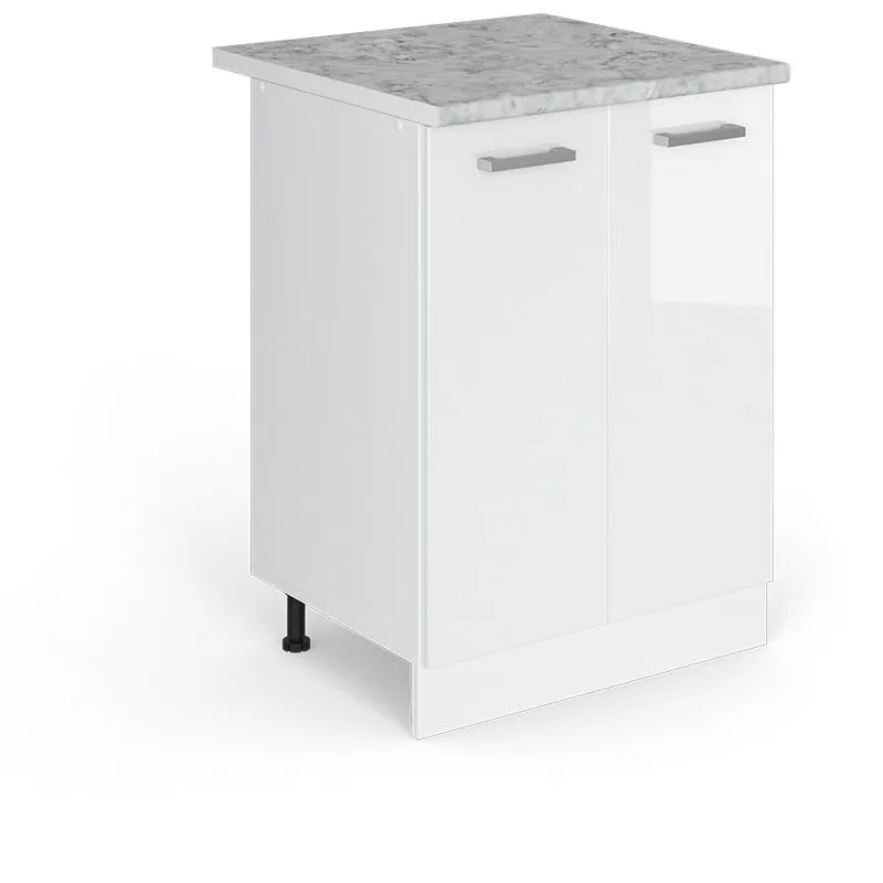 Mobiletto base cucina R-Line, Bianco lucido, 60 cm , pl Marmo 