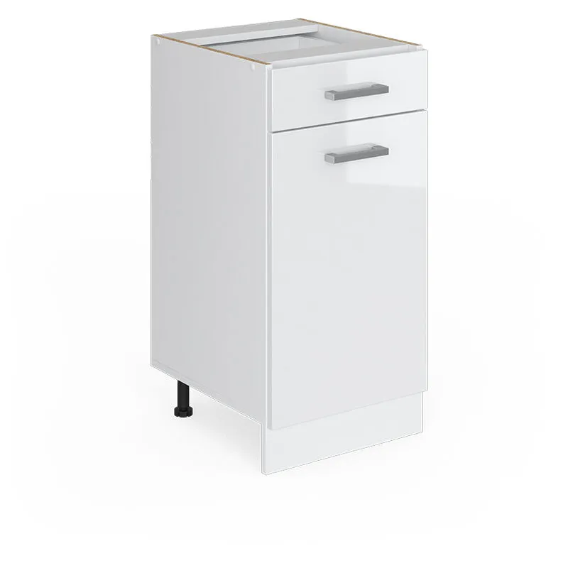  - Mobiletto base per cucina R-Line, Bianco lucido, 40 cm senza piano di lavoro