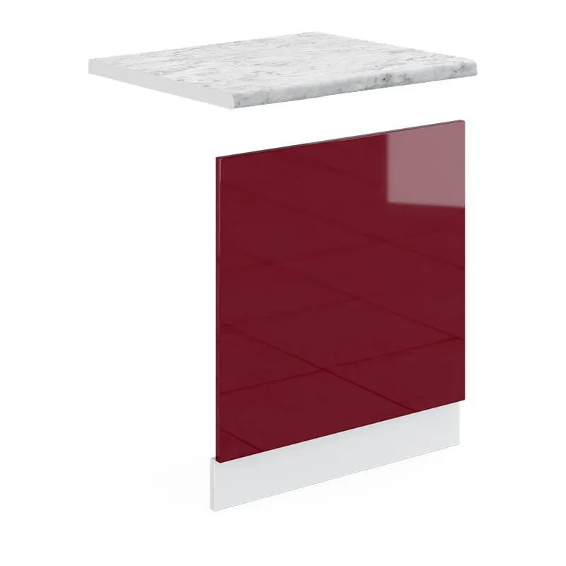 Pannello frontale R-Line, Rosso bordeaux lucido, 60 cm , PL Marmo, 