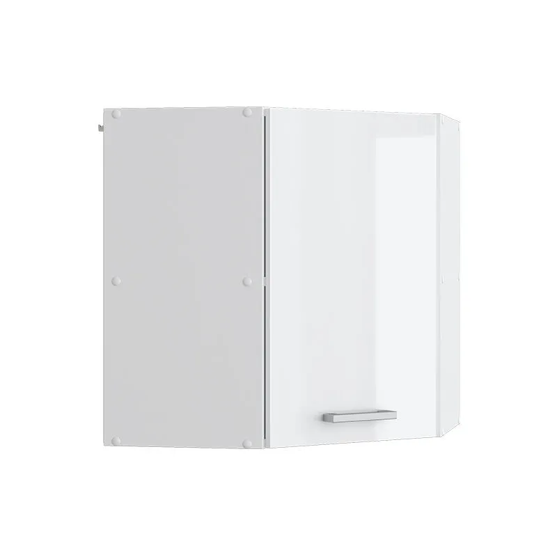 Mobile angolare da cucina R-Line, Bianco lucido, 57 cm, 