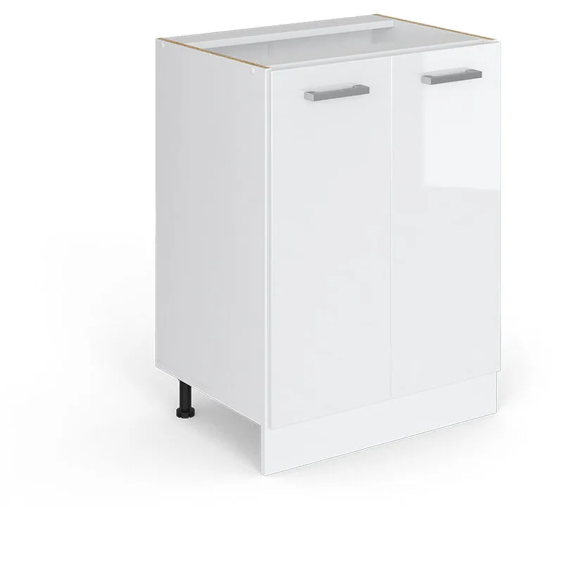 Mobiletto base cucina R-Line, Bianco lucido, 60 cm senza piano di lavoro 