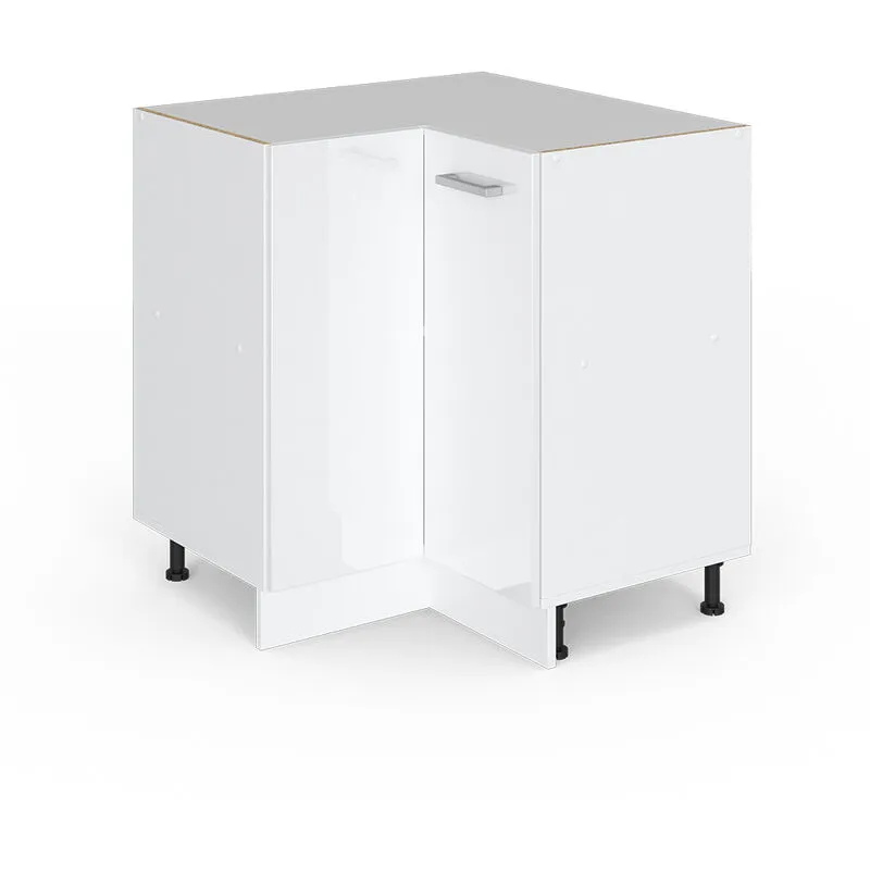  - Mobile ad angolo cucina R-Line, Bianco lucido, 75.6 cm senza piano di lavoro