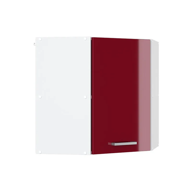  - Mobile angolare da cucina R-Line, Rosso bordeaux lucido, 57 cm