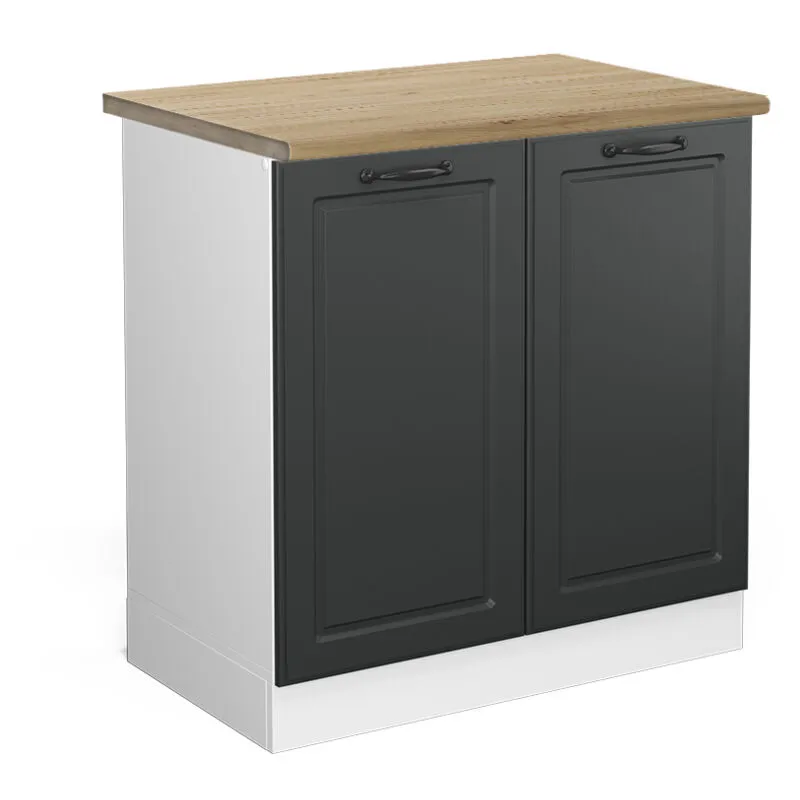  - Mobile lavello cucina R-Line, Antracite casa di campagna, 80 cm , pl Rovere