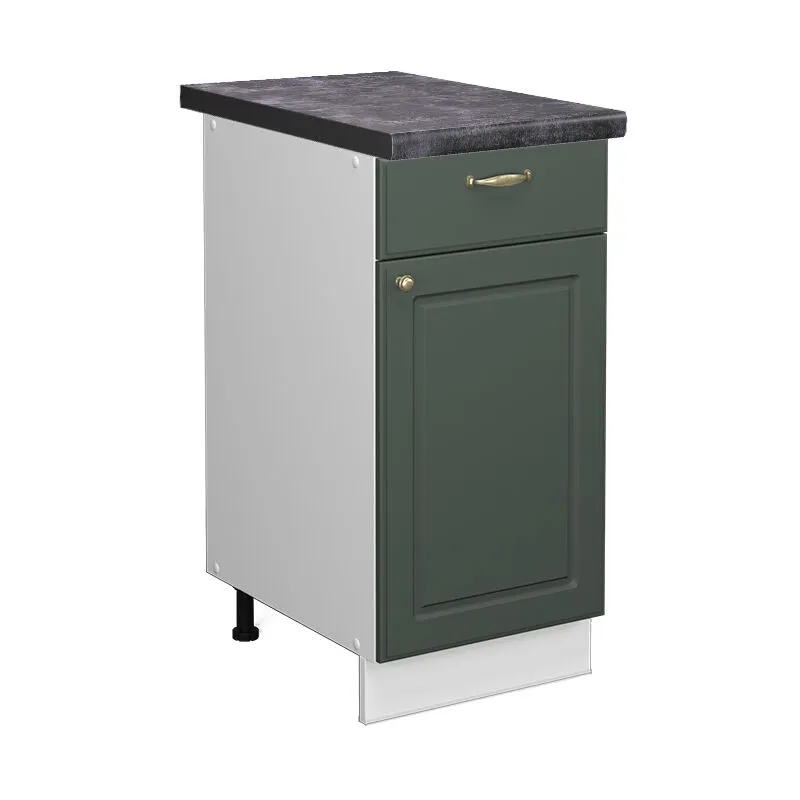  - Mobiletto base per cucina Fame-Line, Verde-oro Country House, 40 cm , pl Antracite