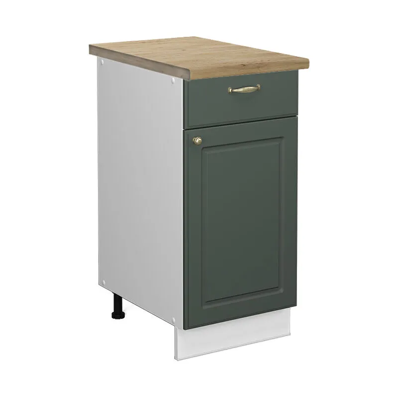  - Mobiletto base per cucina Fame-Line, Verde-oro Country House, 40 cm , pl Rovere