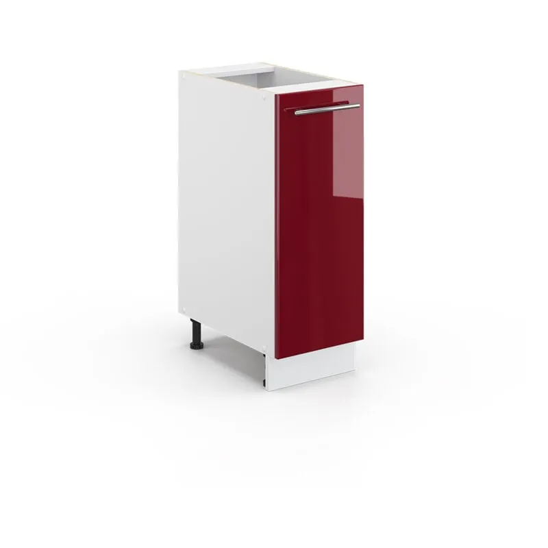 Armadio cucina dispensa alto Fame-Line, Rosso bordeaux lucido, 30 cm senza piano di lavoro 