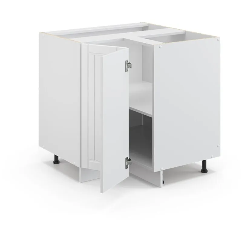  - Mobile ad angolo cucina Fame-Line, Bianco casa di campagna, 80.5 cm senza piano di lavoro