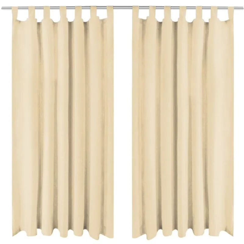 Vidaxl - Tende in Micro Raso 2 pz con Passanti 140x175 cm Beige