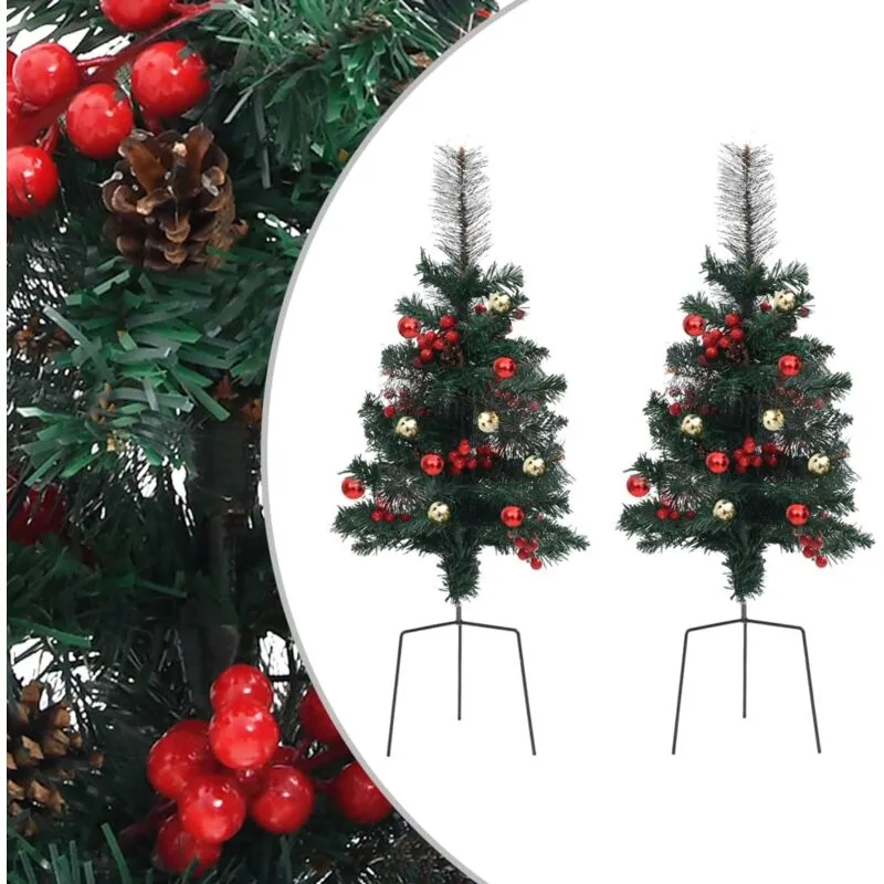 vidaXL Alberi di Natale Artificiali per Viali 2 pz 76 cm in PVC