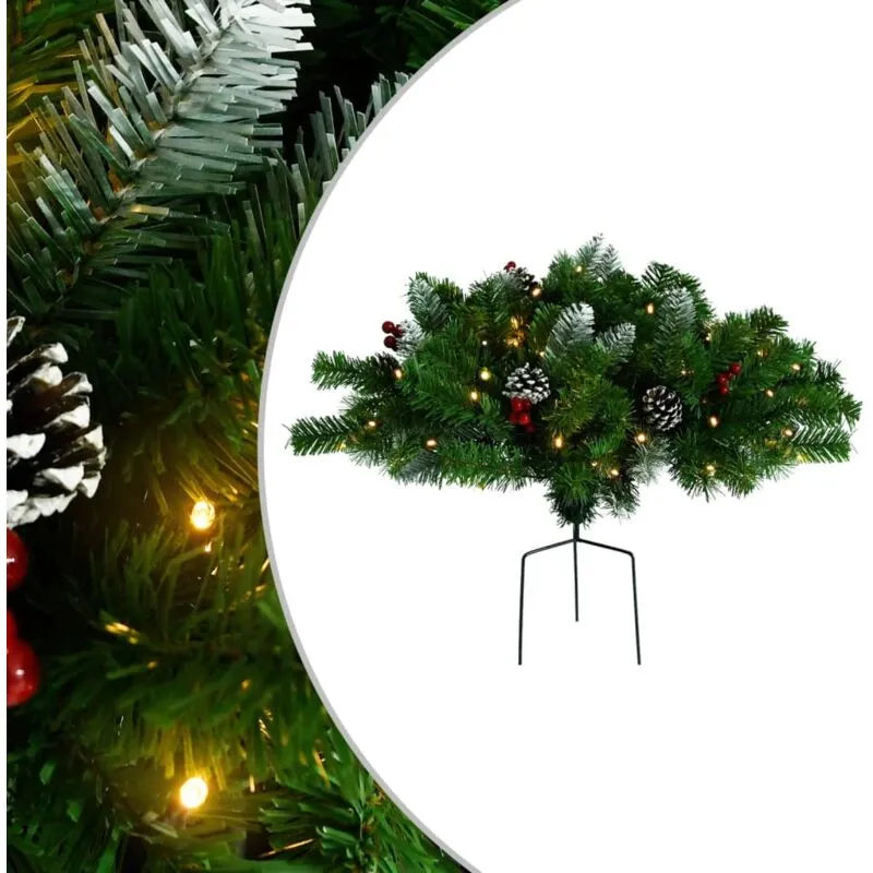 Albero di Natale Artificiale per Viali con led Verde 40 cm pvc - Vidaxl