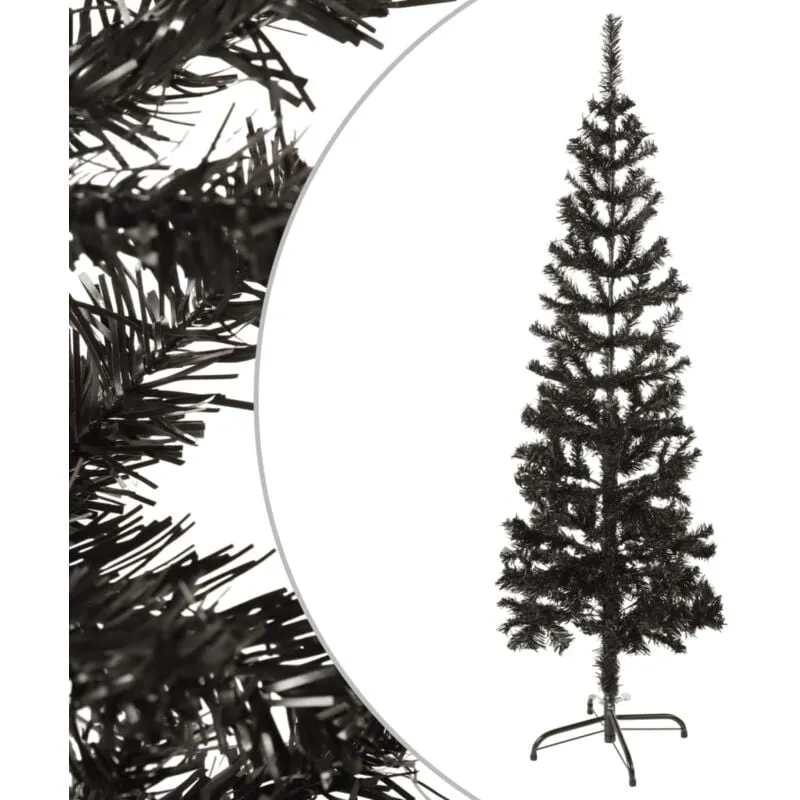 Albero di Natale Sottile Nero 150 cm - Vidaxl