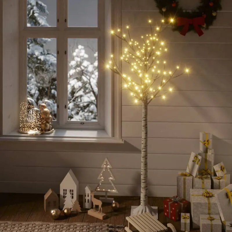 Albero Natale 140 led 1,5 m Salice Bianco Caldo Interno Esterno - Vidaxl