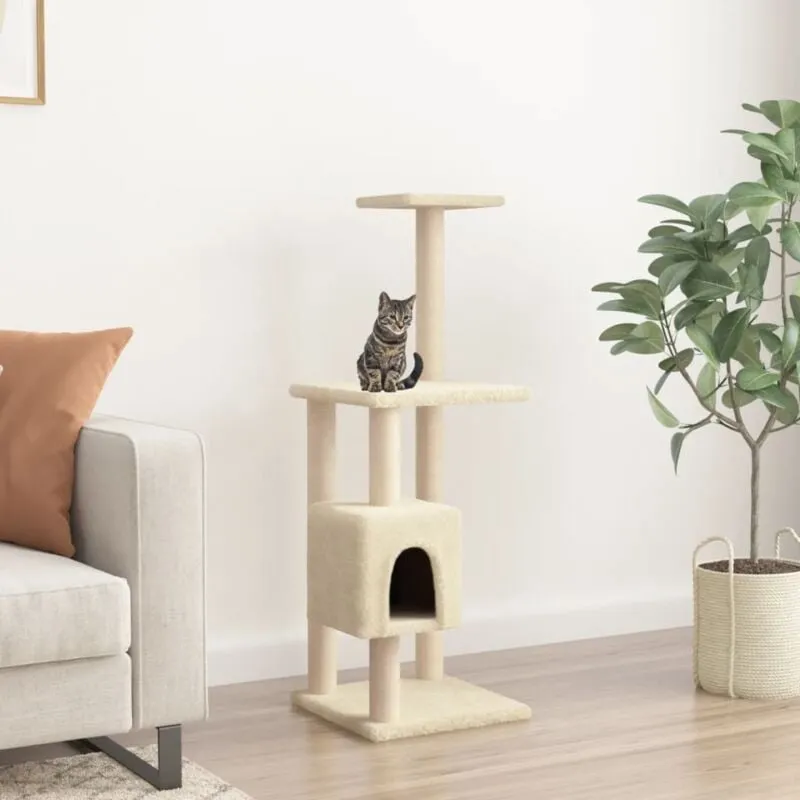 Albero per Gatti con Tiragraffi in Sisal Crema 104 cm - Vidaxl