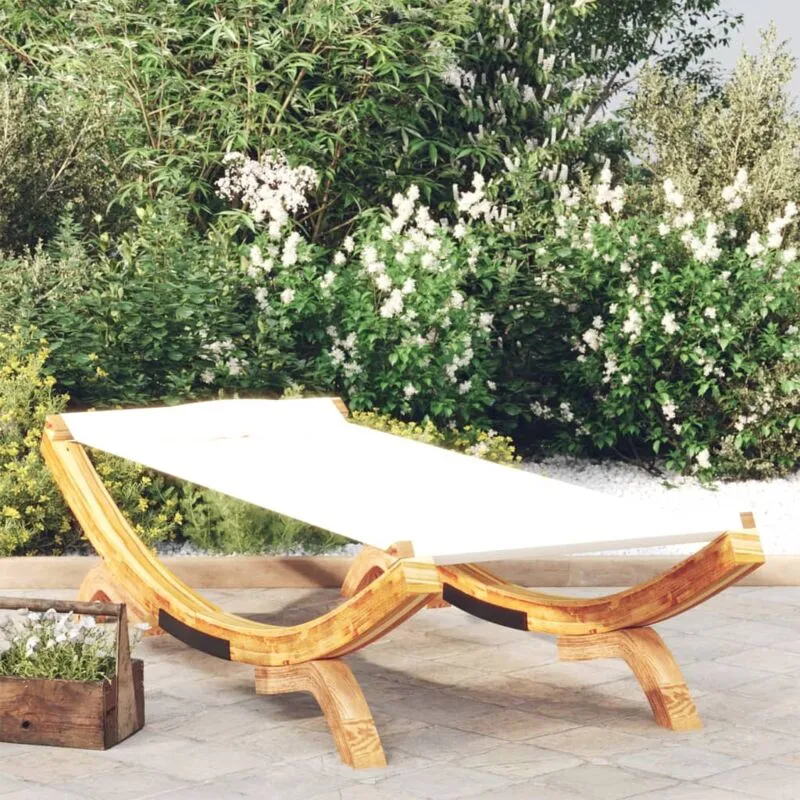 Vidaxl - Lettino Prendisole 100x188,5x44 cm in Legno Curvato Crema