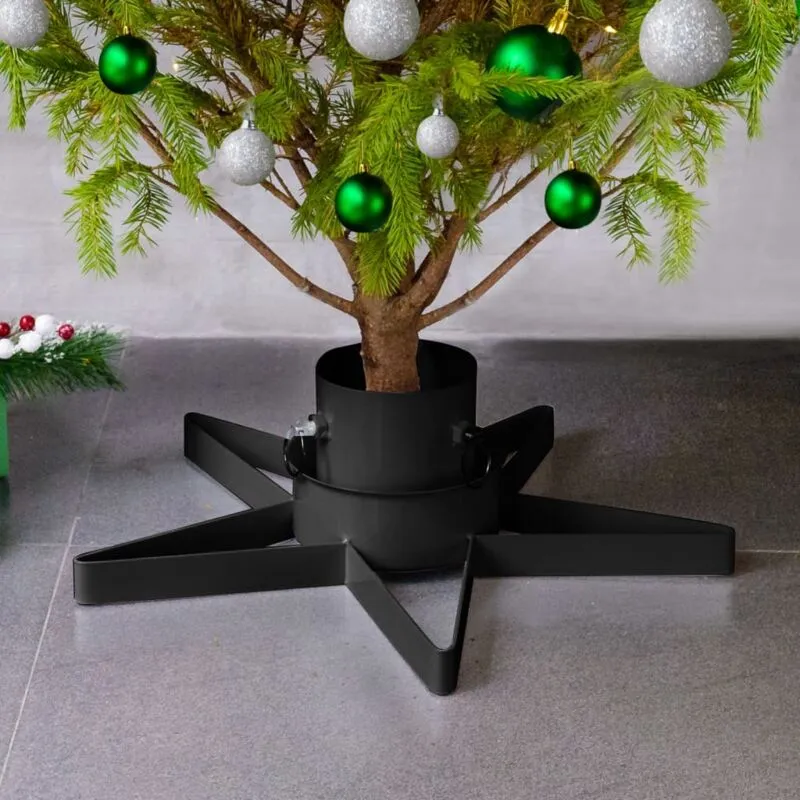 Base per Albero di Natale Nera 47x47x13,5 cm Vidaxl Nero