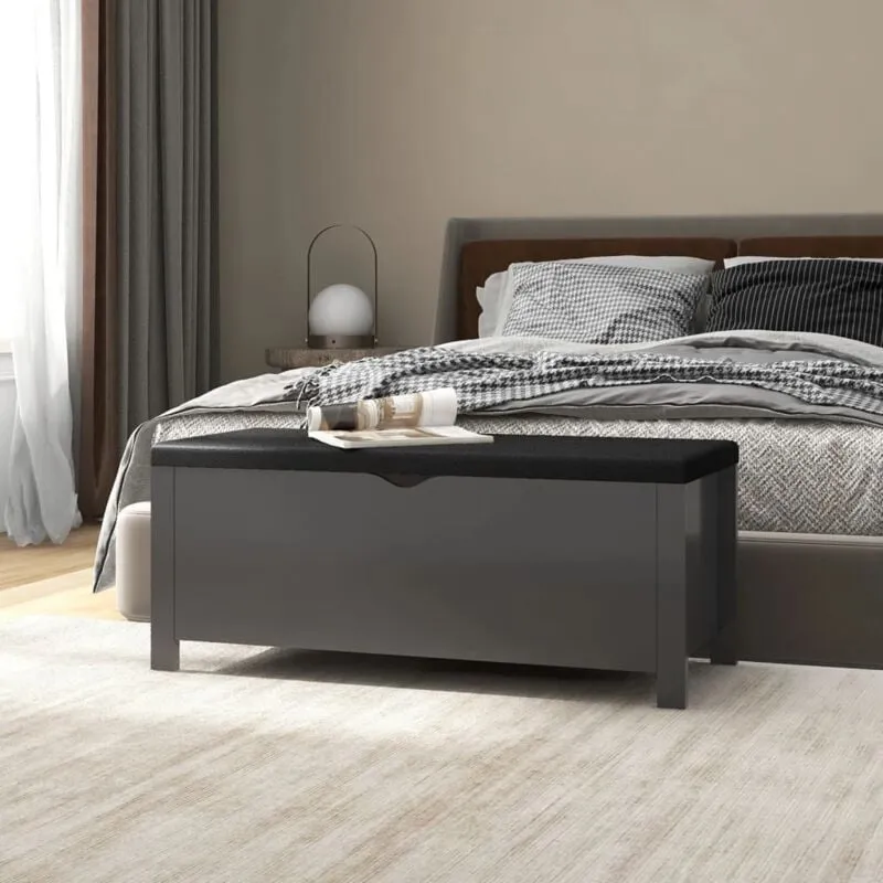 Vidaxl - Contenitore con Cuscino Grigio 105x40x45cm Legno Multistrato