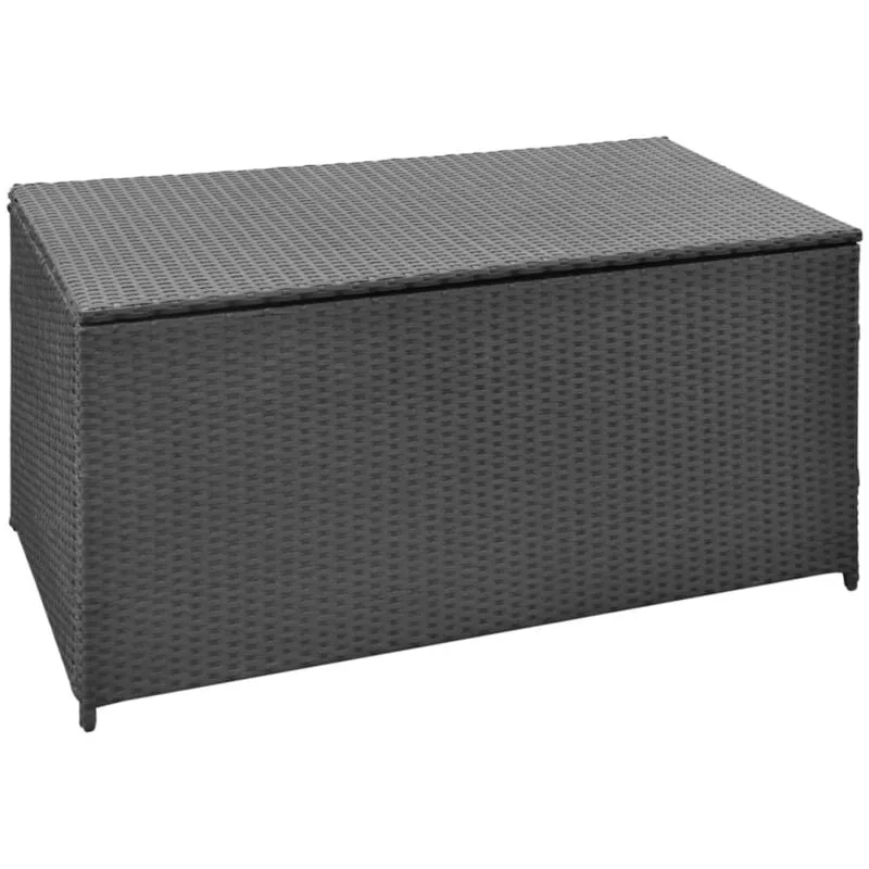 Vidaxl - Baule da Giardino Nero 120x50x60 cm in Polyrattan Nero