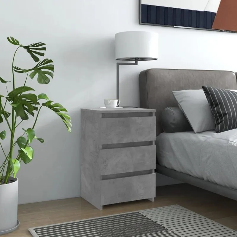 Nova - Comodino da camera da letto design moderno dotato di 3 cassetti vari colori colore : Cemento