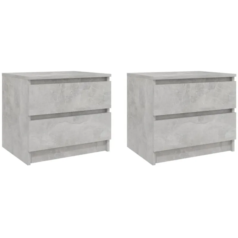 Comodini 2pz Grigio Cemento 50x39x43,5 cm in Legno Multistrato Vidaxl Grigio