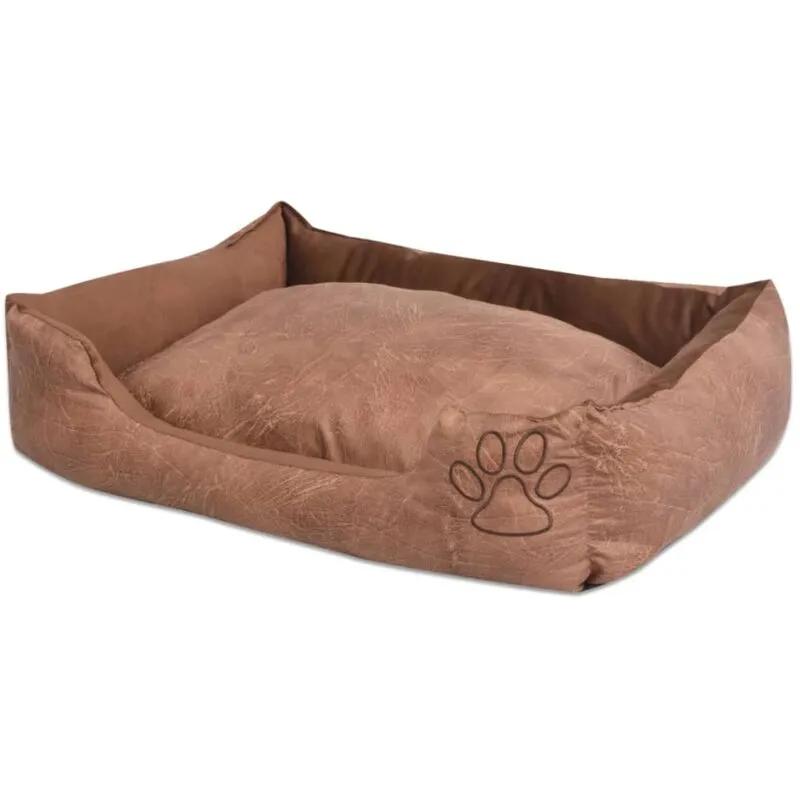 Vidaxl - Cuccia per Cani con Cuscino Imbottito Pelle Sintetica Taglia m Beige