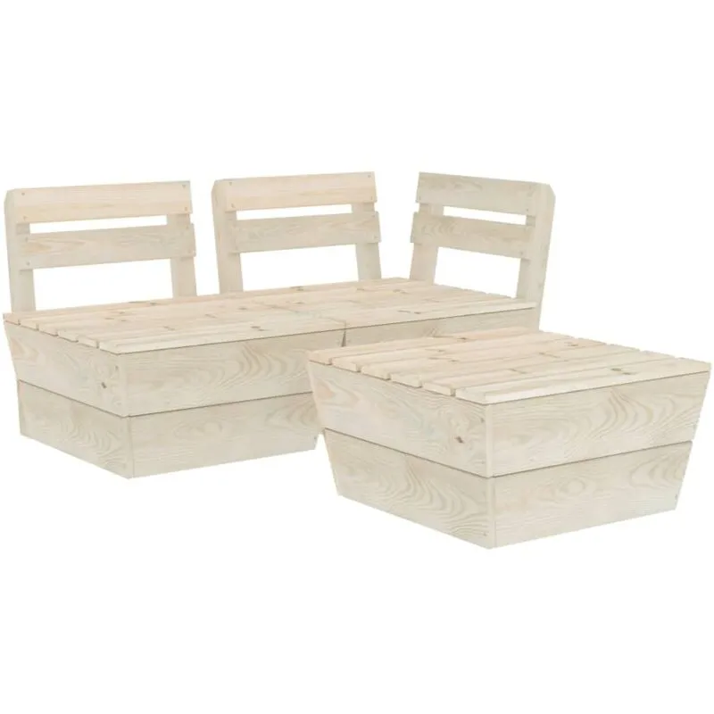 Set Divani da Giardino su Pallet 3 pz in Legno Abete Impregnato vidaXL