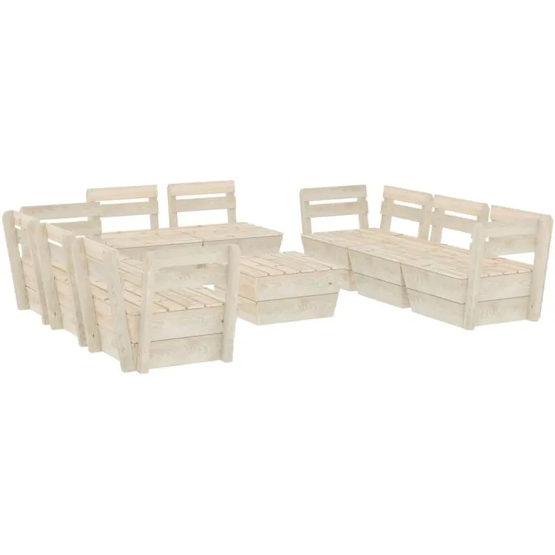 Set Divani da Giardino su Pallet 9 pz in Legno Abete Impregnato - Vidaxl