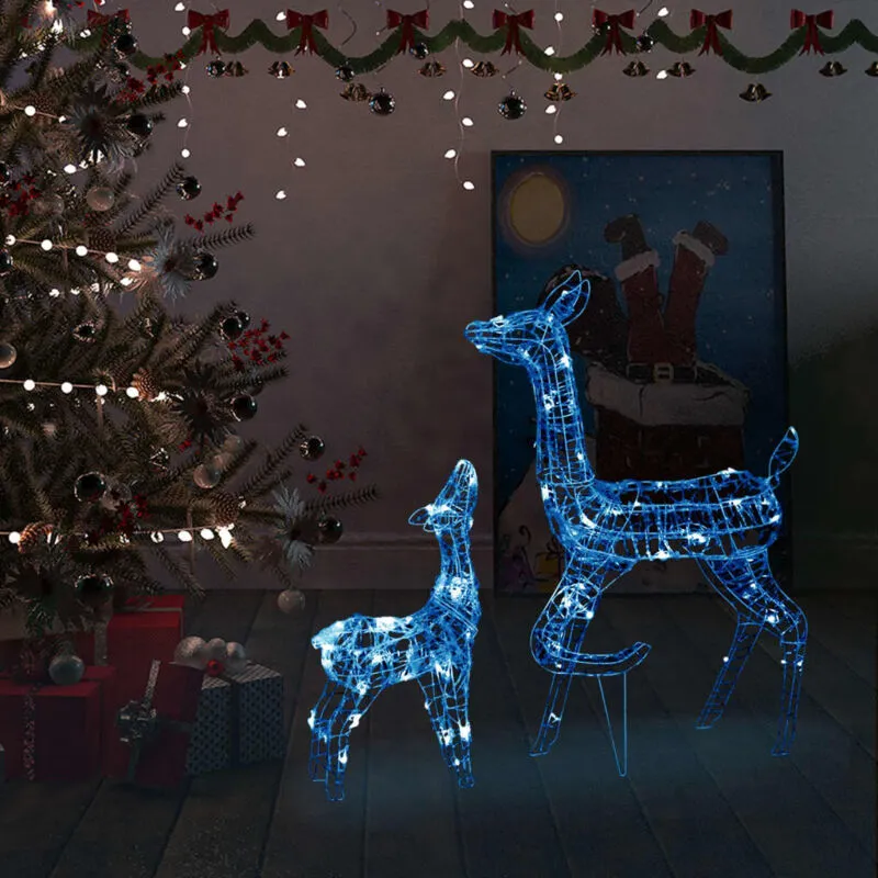 Vidaxl - Famiglia di Renne di Natale 160 led Blu in Acrilico