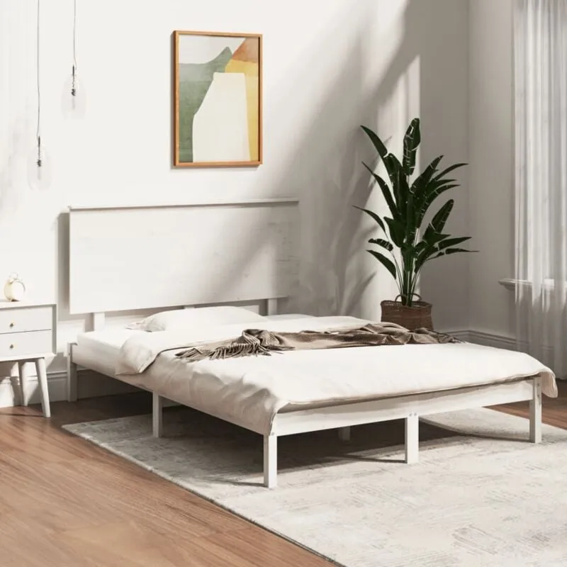 Vidaxl - Letto senza Materasso Bianco 140x190 cm Legno Massello di Pino