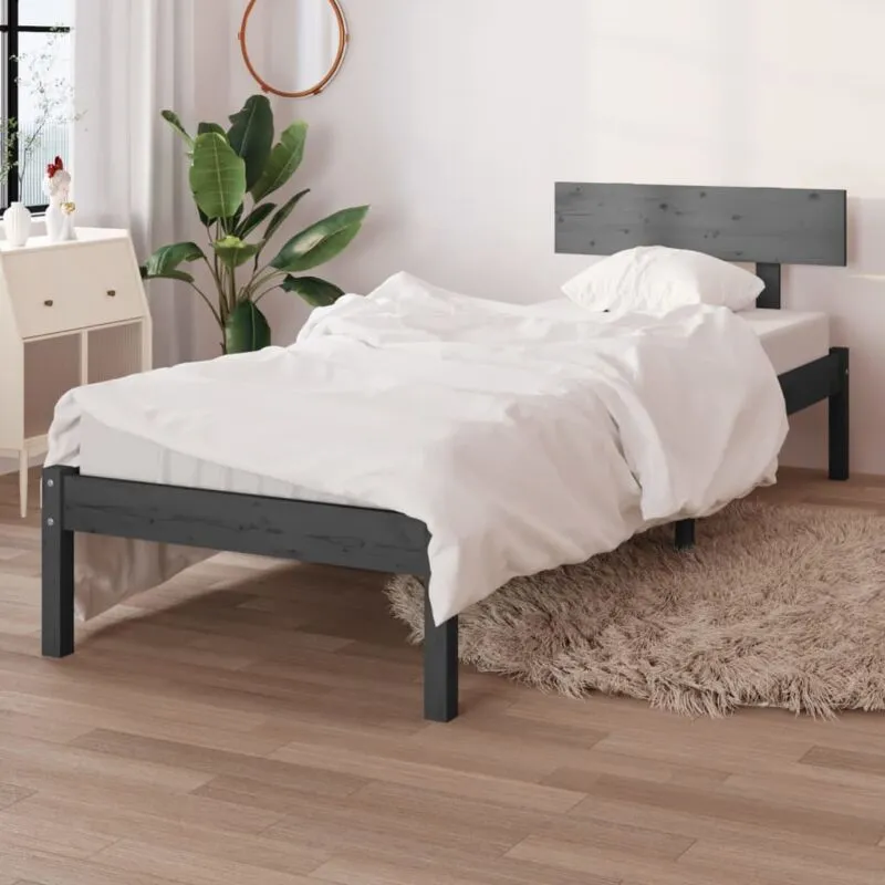 Struttura letto moderna e minimal 100x200cm in legno vari colori disponibili colore : Grigio