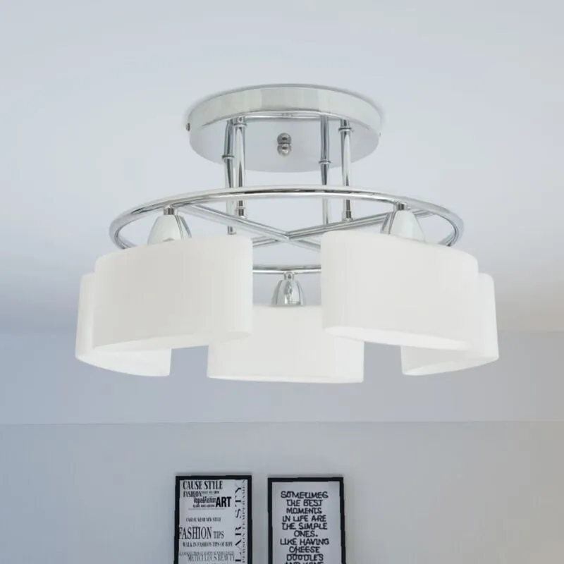 Vidaxl - Lampada Soffitto Paralumi Elissoidi Vetro 5 Lampadine E14 200 w