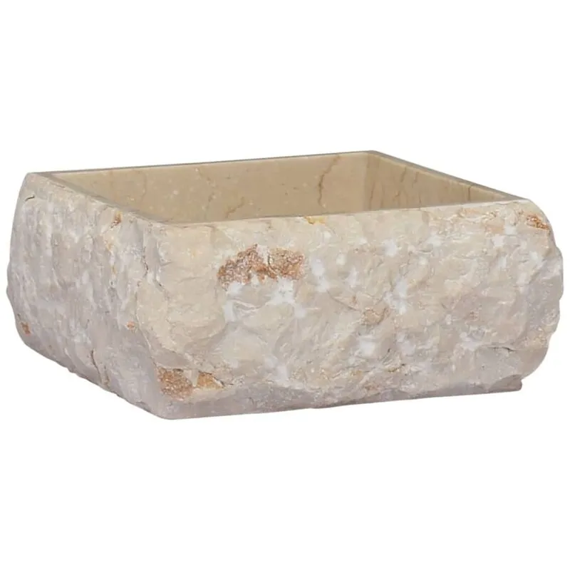 vidaXL Lavandino Crema 30x30x13 cm in Marmo