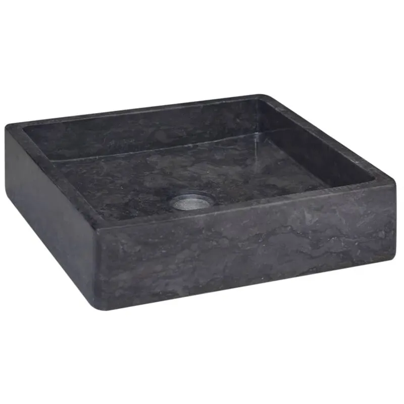 vidaXL Lavandino Nero 40x40x10 cm in Marmo