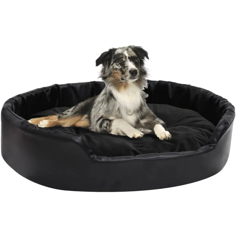 Lettino per Cani Nero 90x79x20 cm in Peluche e Similpelle - Vidaxl