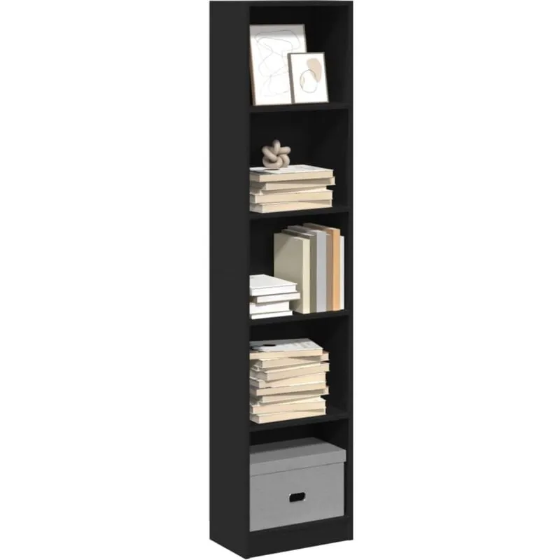 Libreria Nera 40x24x176 cm in Legno Multistrato - Vidaxl