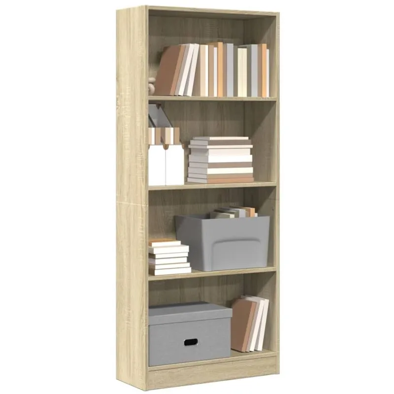 Libreria Rovere Sonoma 60x24x143 cm in Legno Multistrato - Vidaxl