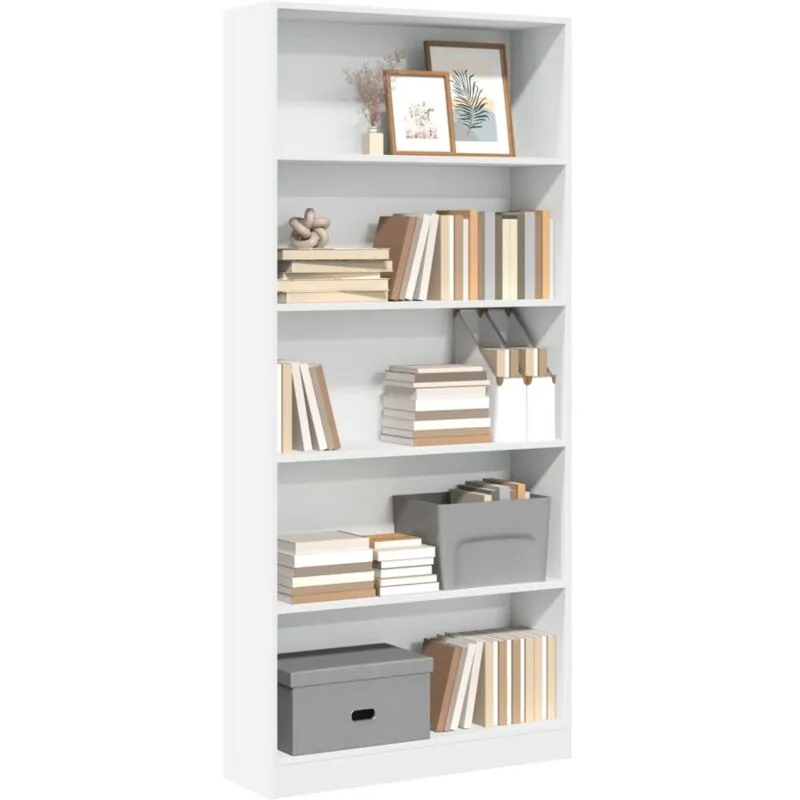 Libreria Bianca 80x24x176 cm in Legno Multistrato - Vidaxl