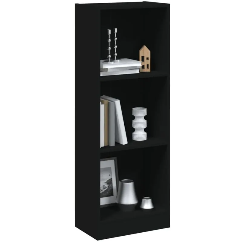 Vidaxl - Libreria a 3 Ripiani Nera 40x24x109 cm in Legno Multistrato