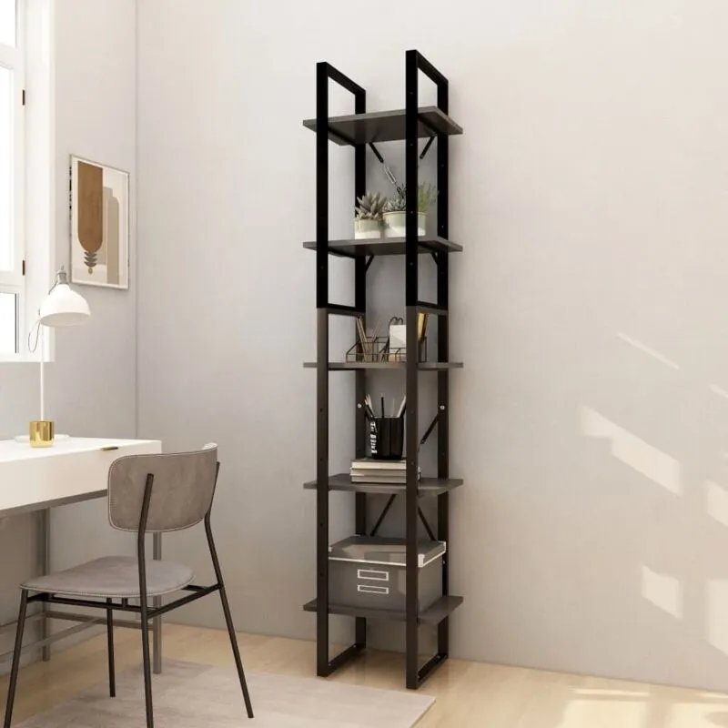 Vidaxl - Libreria a 5 ripiani in legno e metallo design moderno 40x30x175cm vari colori colore : grigio