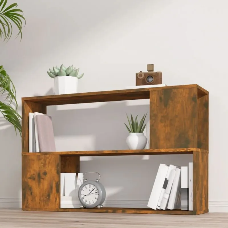 Libreria Rovere Fumo 100x24x63 cm in Legno Multistrato - Vidaxl